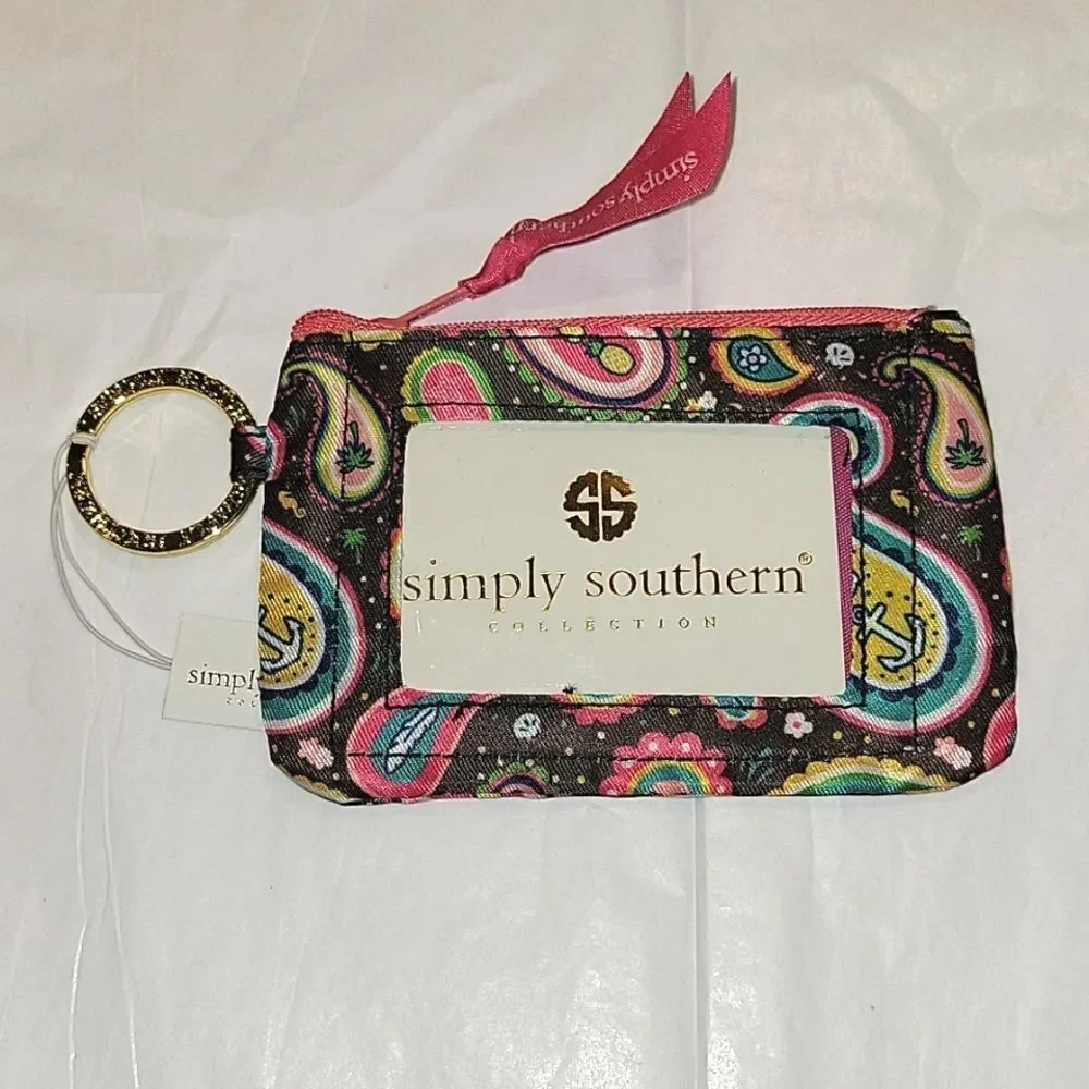 Simply Southern Keyring Key Ring ID Wallet Card holder  NWT P.